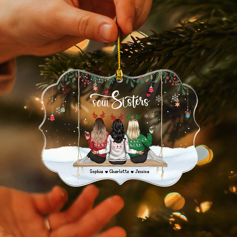 Soul Sisters - Christmas Family Gift - Personalized Acrylic Ornament
