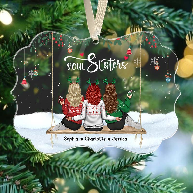 Soul Sisters - Christmas Family Gift - Personalized Acrylic Ornament