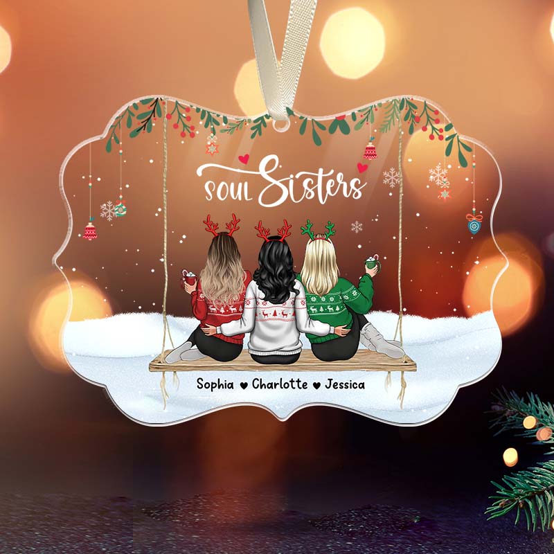 Soul Sisters - Christmas Family Gift - Personalized Acrylic Ornament