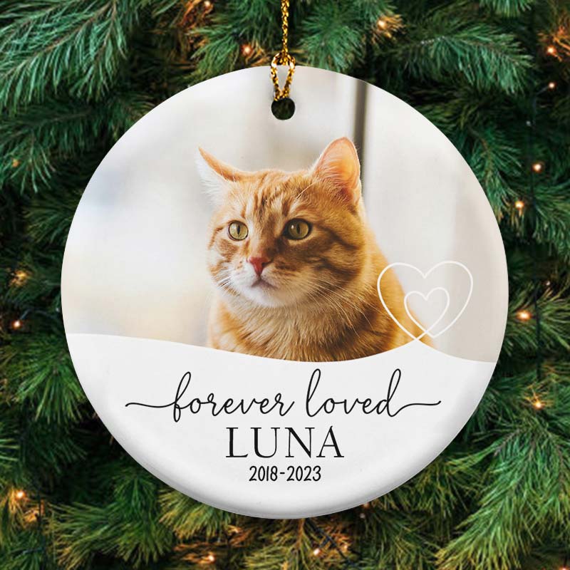 Forever Loved - Gift For Pet Lovers - Personalized Circle Ceramic Ornament