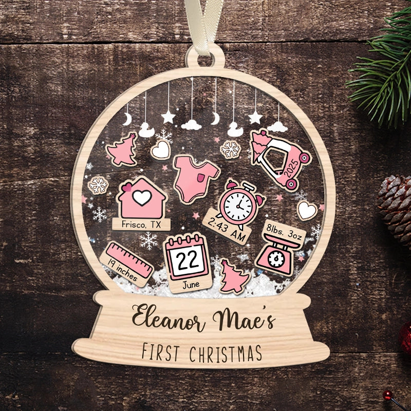 Baby's First Christmas Ornament Icon - Personalized 3-Layered Shaker Ornament