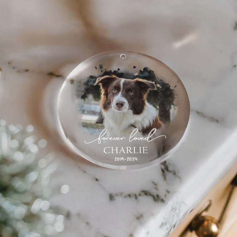 Forever Loved Pet Photo - Personalized Acrylic Ornament