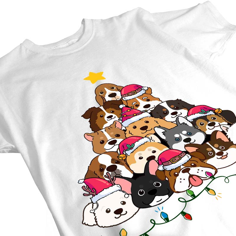 Dog Christmas Tree - Christmas Gift For Pet Dad, Pet Mom, Dog Dad, Cat Dad, Dog Mom, Cat Mom - Personalized T-Shirt