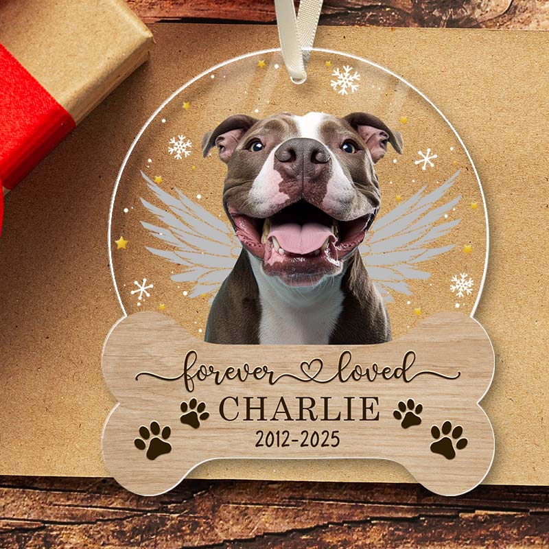 Custom Photo Forever Loved - Gift For Pet Lovers - Personalized Acrylic Ornament