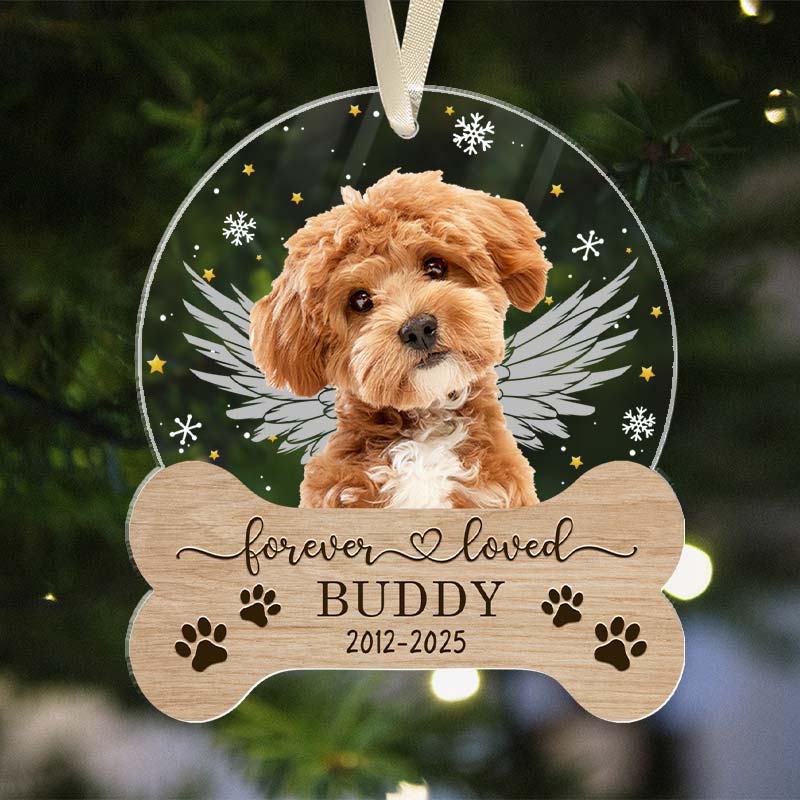 Custom Photo Forever Loved - Gift For Pet Lovers - Personalized Acrylic Ornament