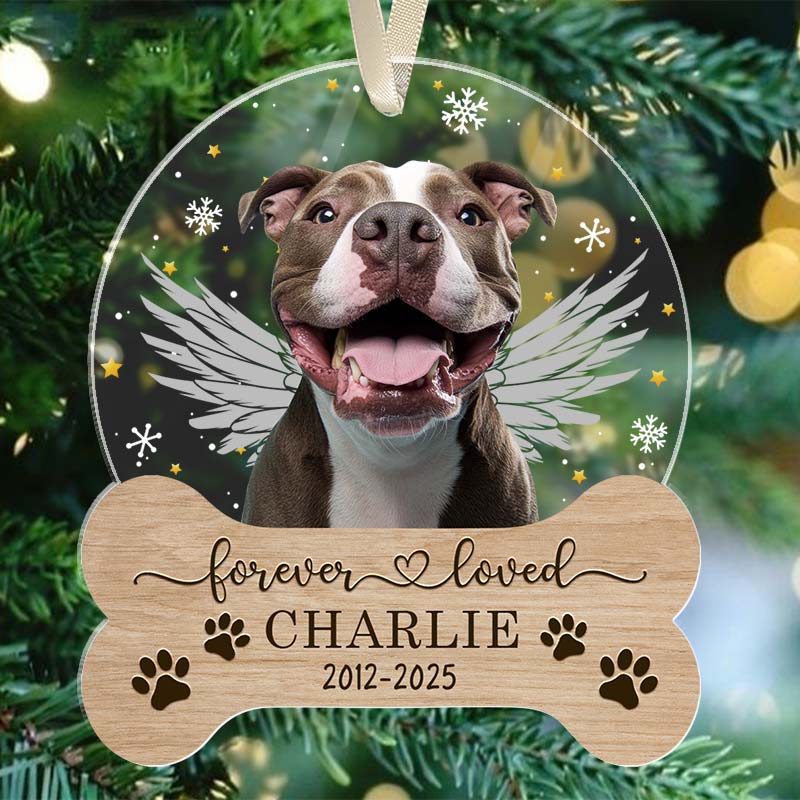 Custom Photo Forever Loved - Gift For Pet Lovers - Personalized Acrylic Ornament