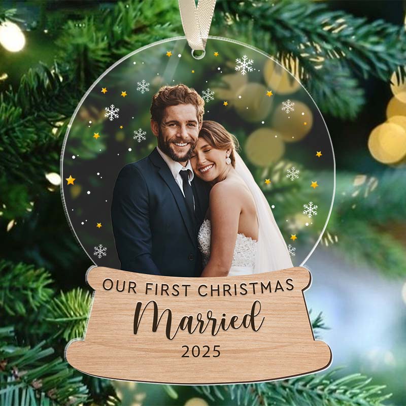 Our First Christmas - First Christmas Married Gift - Personalized Acrylic Ornament