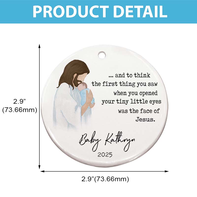 Baby Remembrance - In Loving Memory Baby Gift - Personalized Circle Ceramic Ornament