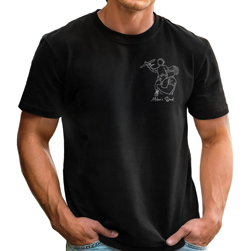 Custom Photo Minimalist Line Art Sketch - Personalized T-Shirt
