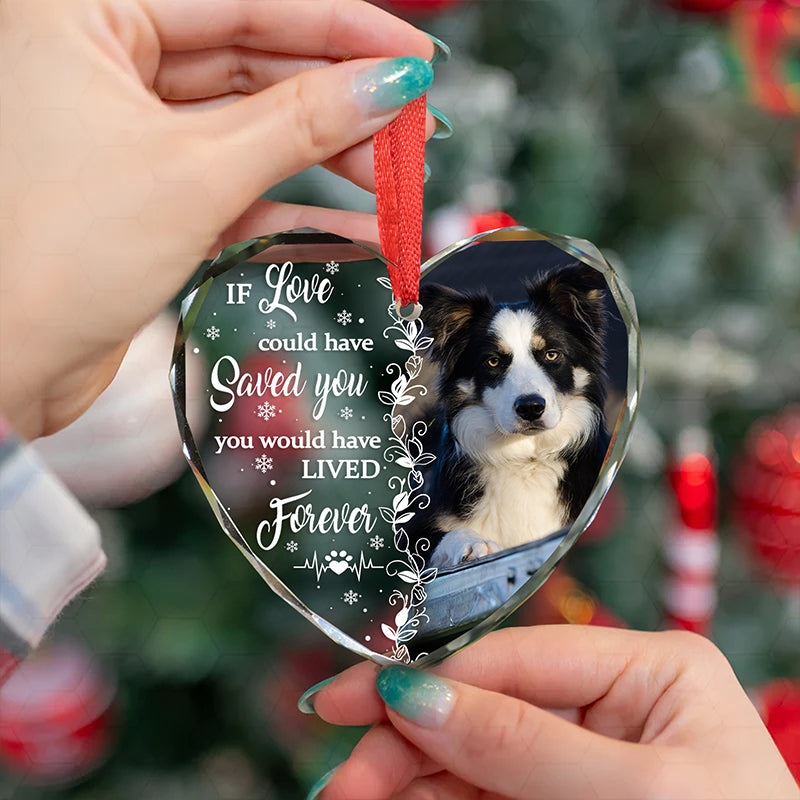 If Love Could Have Saved You - Gift For Pet Lovers - Personalized Heart Glass Photo Ornament