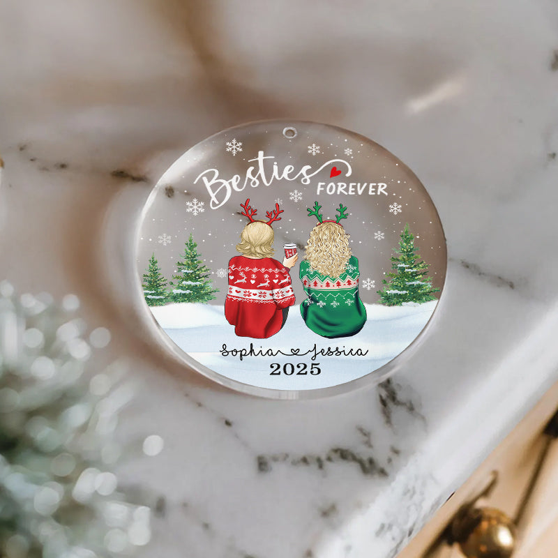 Besties Forever Friendship Gift - Personalized Acrylic Ornament