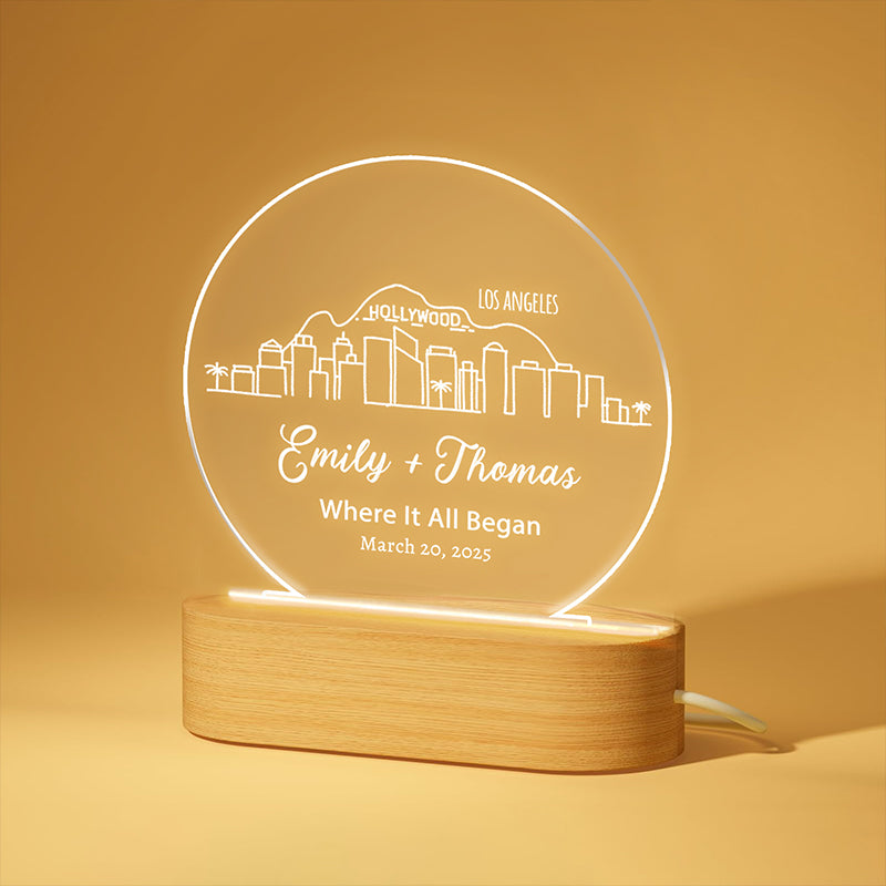 City Skyline Where It All Began - Personalized LED Light