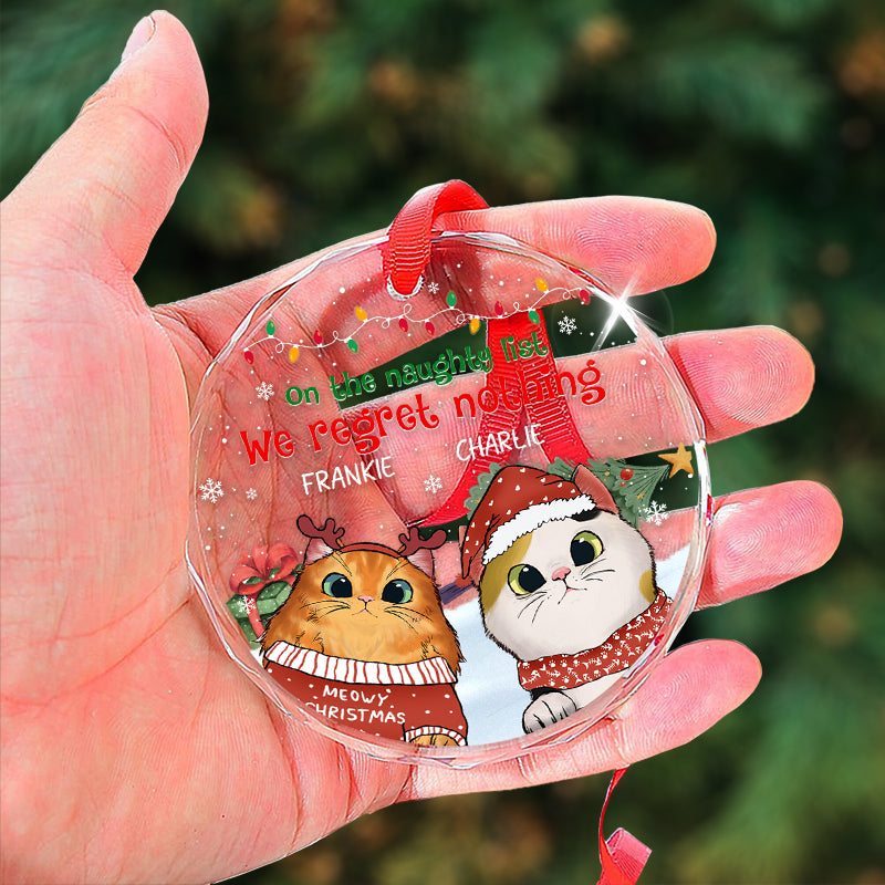 We Regret Nothing - Custom Gift For Cat Lovers - Personalized Circle Glass Ornament