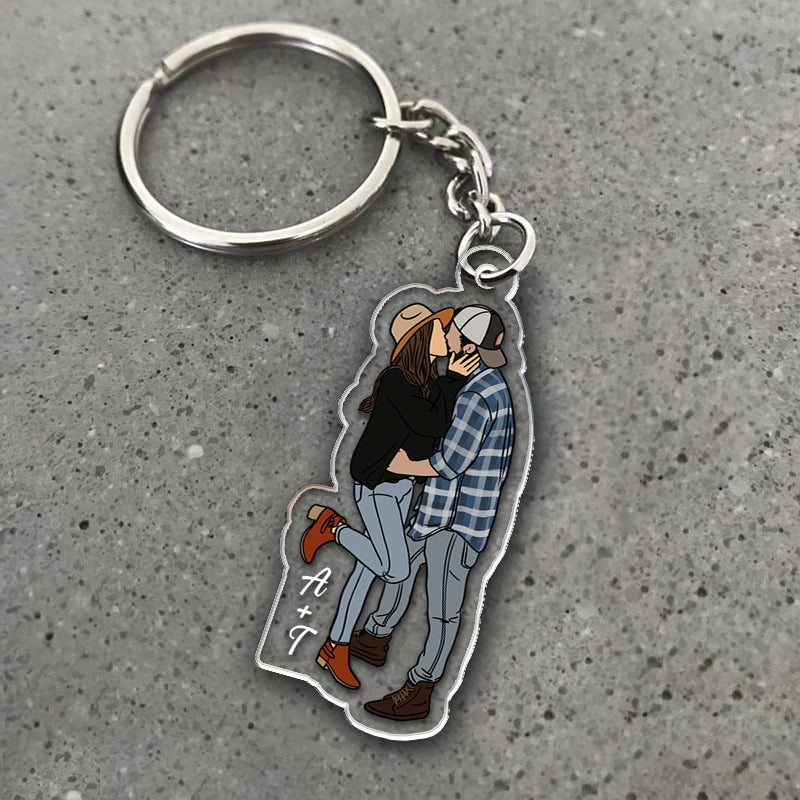 Custom Photo Couple - Personalized Acrylic Keychain