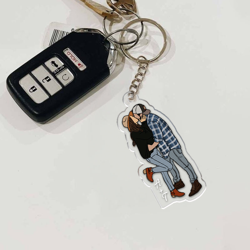 Custom Photo Couple - Personalized Acrylic Keychain