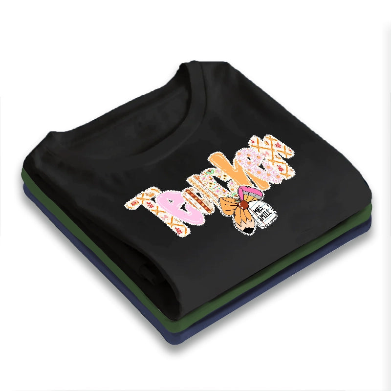 Cute Teacher Coquette Bow - Teacher Gift - Personalized T-Shirt