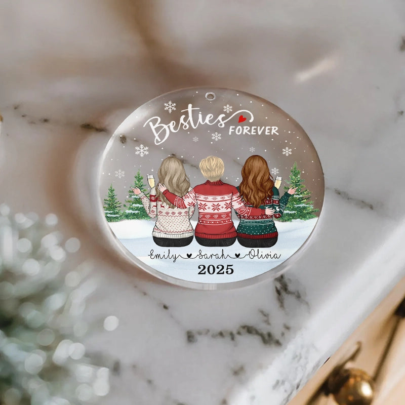 Besties Forever - Christmas Gift For Your Besties - Personalized Acrylic Ornament