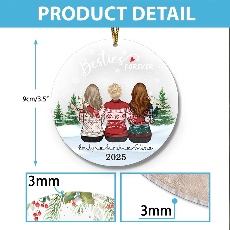 Besties Forever - Christmas Gift For Your Besties - Personalized Acrylic Ornament