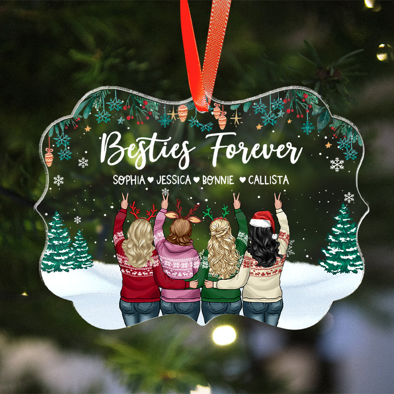 Besties Forever - Christmas Gift For Best Friends - Personalized Acrylic Ornament
