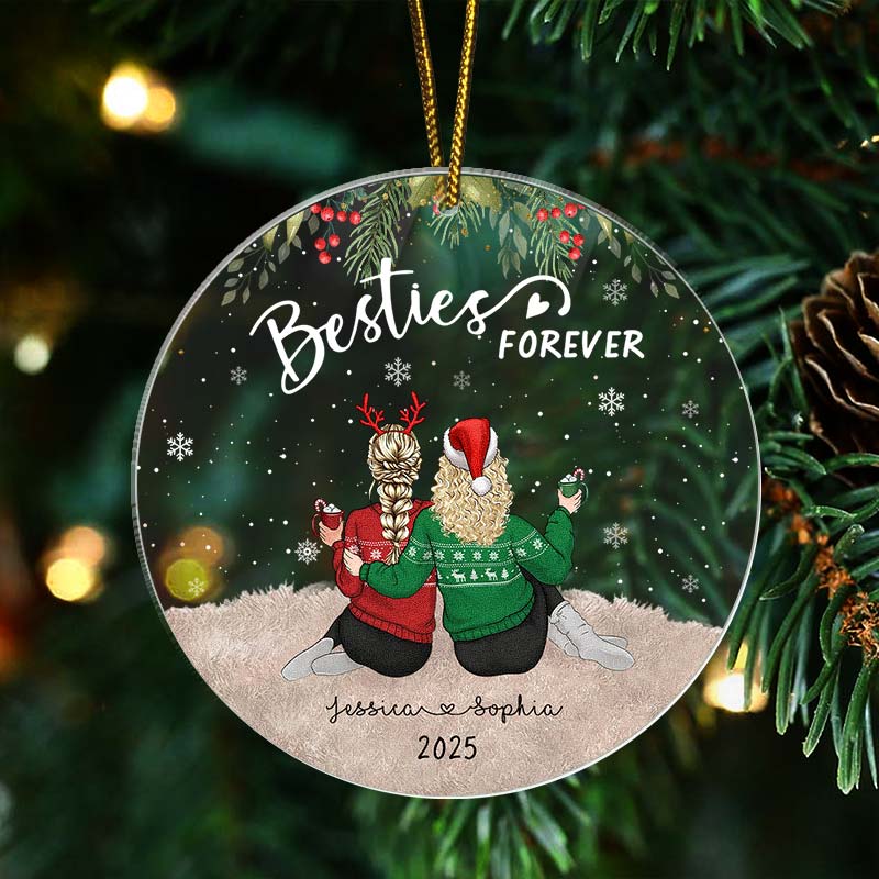 Besties Forever - Christmas Soul Sisters Gift - Personalized Acrylic Ornament
