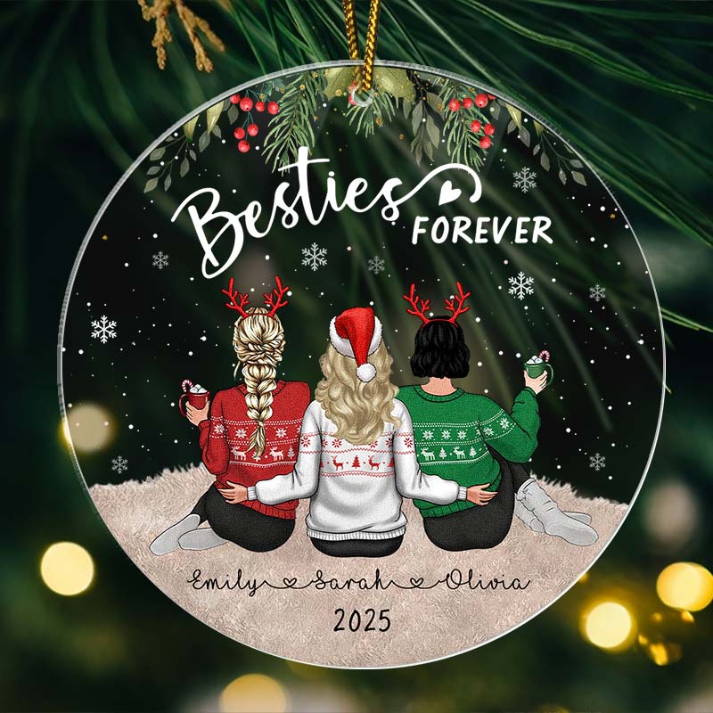 Besties Forever - Christmas Soul Sisters Gift - Personalized Acrylic Ornament