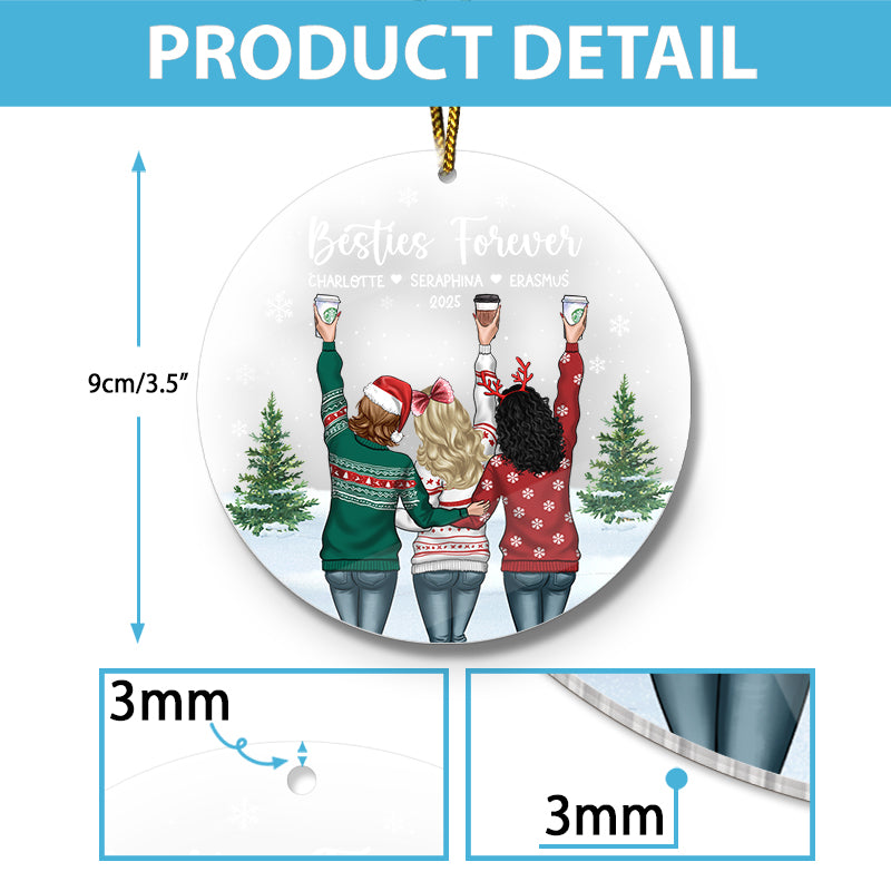 Besties Forever - Best Friend Christmas Gift - Personalized Acrylic Ornament