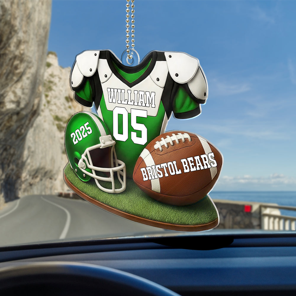 Football Jersey Team - Gift For Football Players, Him, Boyfriend, Dad, Grandpa - Personalized Acrylic Car Hanger