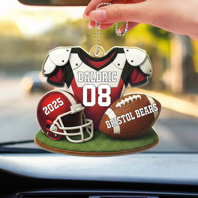 Football Jersey Team - Gift For Football Players, Him, Boyfriend, Dad, Grandpa - Personalized Acrylic Car Hanger