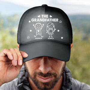 Stick Figure Funny Kids - Gift For Grandparents, Dad, Mom - Personalized Classic Cap
