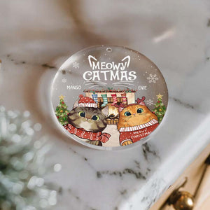 Meowy Catmas - Gift For Cat Lovers, Pet Lovers - Personalized Acrylic Ornament