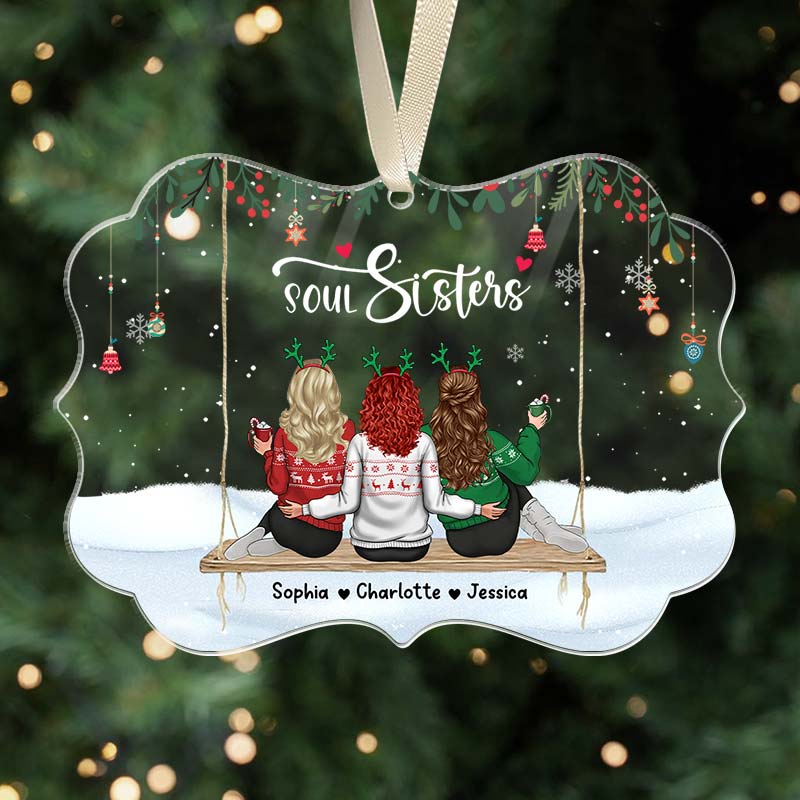 Soul Sisters - Christmas Family Gift - Personalized Acrylic Ornament