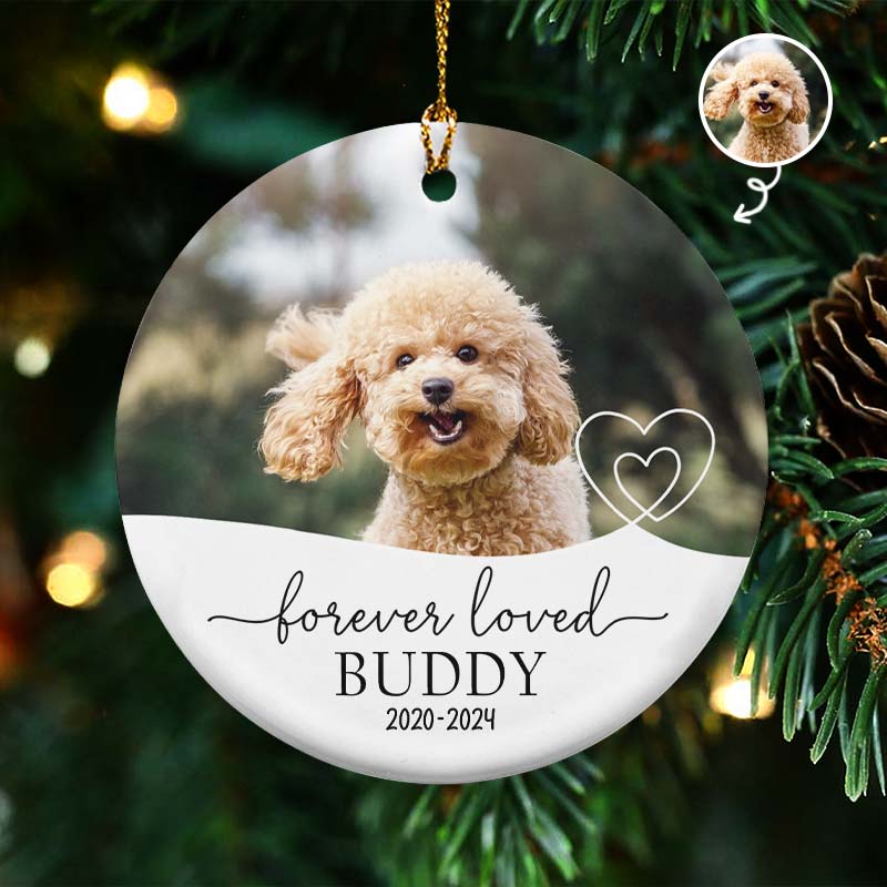 Forever Loved - Gift For Pet Lovers - Personalized Circle Ceramic Ornament