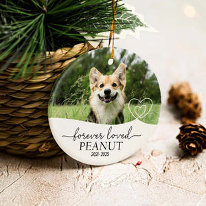 Forever Loved - Gift For Pet Lovers - Personalized Circle Ceramic Ornament