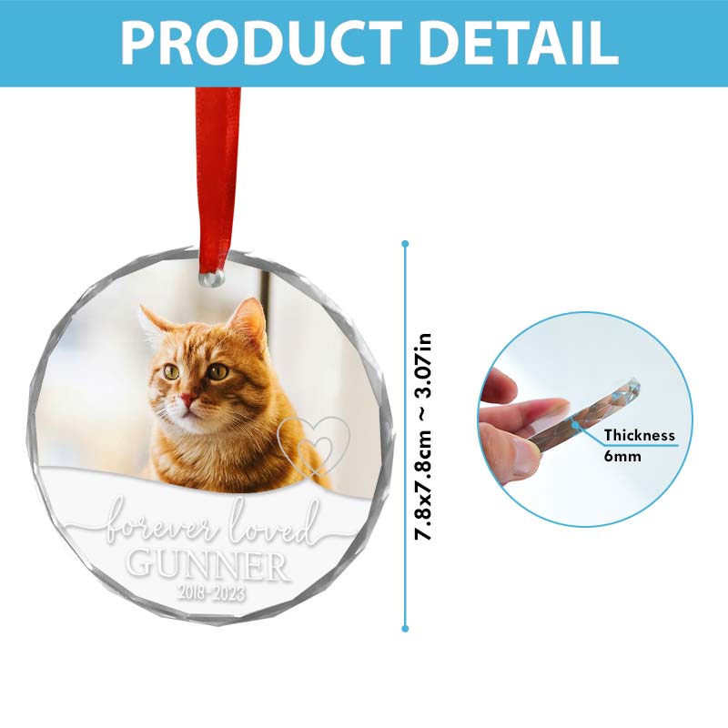 Forever Loved - Gift For Pet Lovers - Personalized Circle Glass Ornament