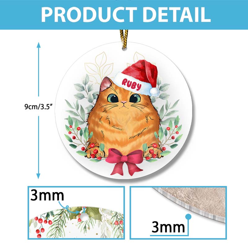 Peeking Cat Christmas - Personalized Acrylic Ornament