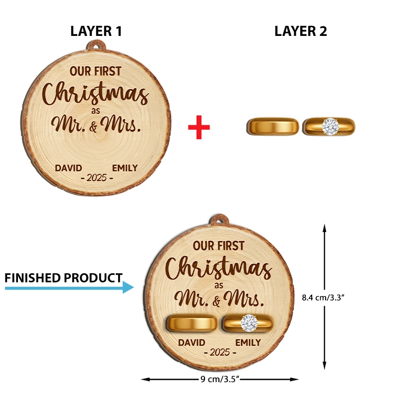 Our First Season Of Forever - Personalized 2-Layred Wooden Ornament