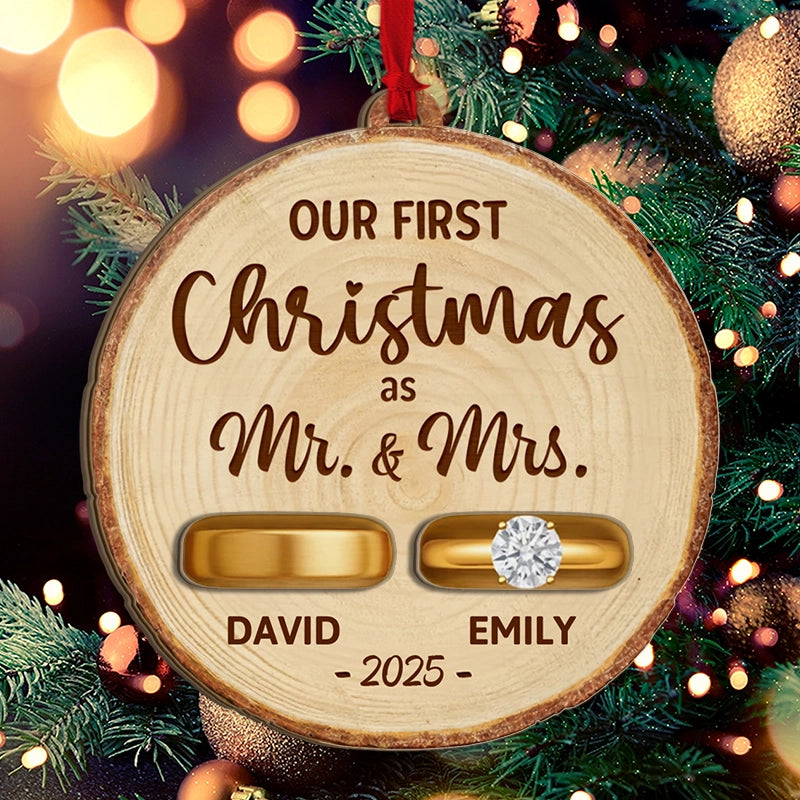 Our First Season Of Forever - Personalized 2-Layred Wooden Ornament