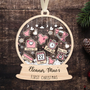 Baby's First Christmas Ornament Icon - Personalized 3-Layered Shaker Ornament