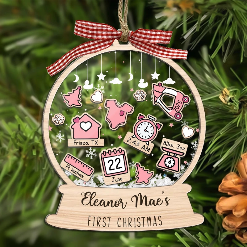 Baby's First Christmas Ornament Icon - Personalized 3-Layered Shaker Ornament