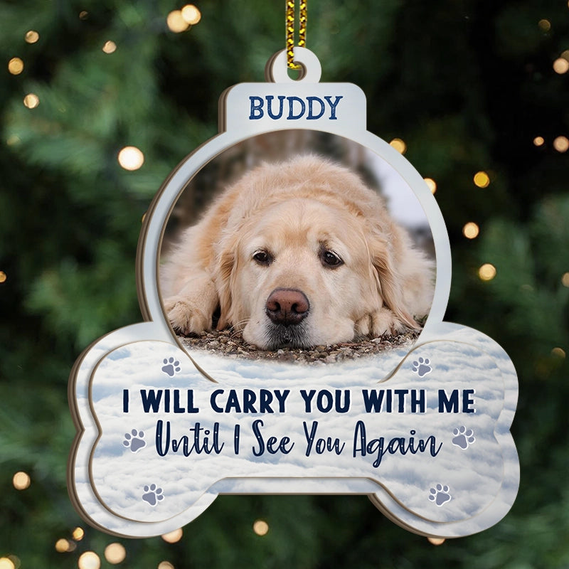 Custom Photo I Will Carry You With Me - Personalized 2-Layered Wooden Ornament