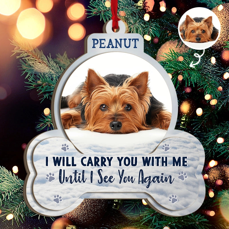 Custom Photo I Will Carry You With Me - Personalized 2-Layered Wooden Ornament