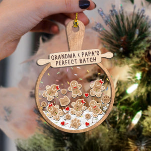 Gingerbread Family Perfect Batch -  Personalized 3-Layered Shaker Ornament