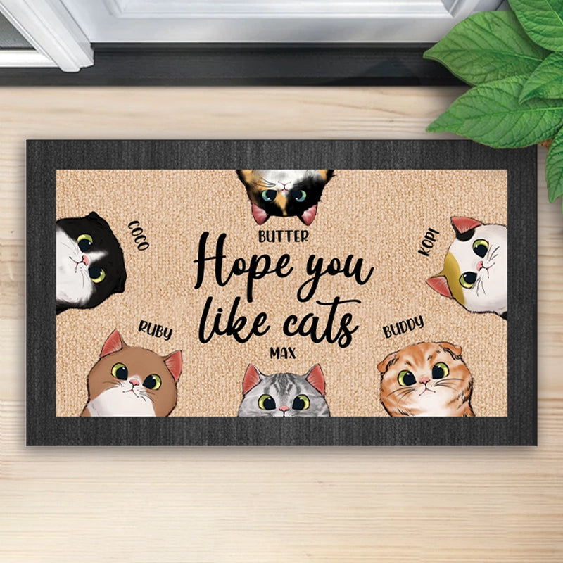 Hope You Like Cats - Birthday, Loving, Funny, Home Decor Gift For Cat Lovers - Personalized Doormat