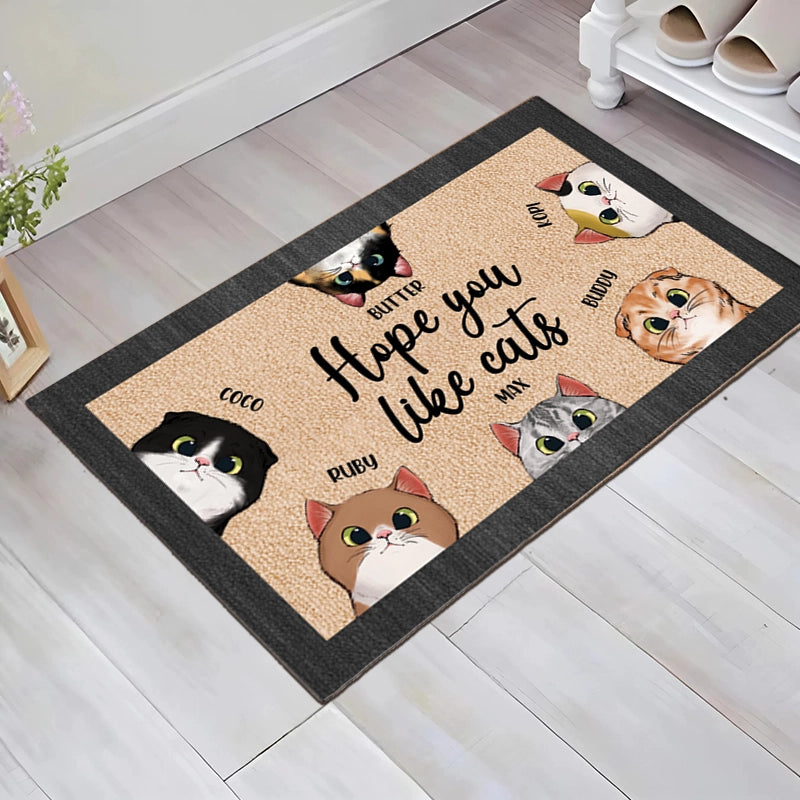 Hope You Like Cats - Birthday, Loving, Funny, Home Decor Gift For Cat Lovers - Personalized Doormat