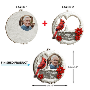 Custom Photo I'm Always With You Memorial - Personalized 2-Layered Wooden Ornament