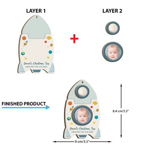 Custom Photo Explore The Universe As Astronaut - Personalized 2-Layered Wooden Ornament