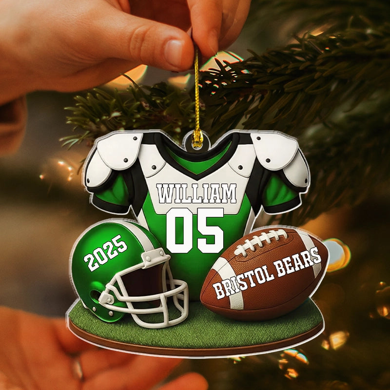 Football Player Uniform - Gift For Football Lovers, Players, Team Spirit Gift - Personalized Acrylic Ornament