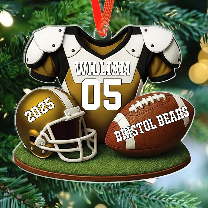 Football Player Uniform - Gift For Football Lovers, Players, Team Spirit Gift - Personalized Acrylic Ornament