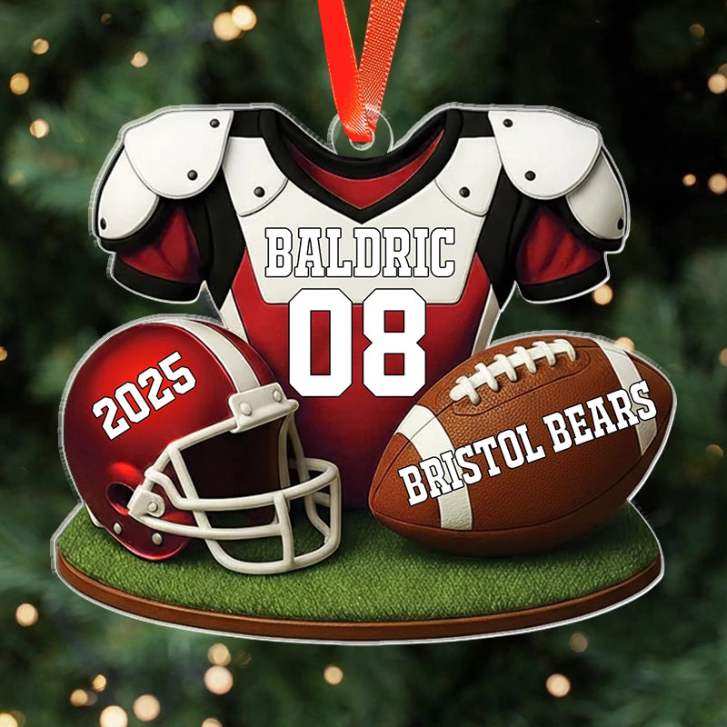 Football Player Uniform - Gift For Football Lovers, Players, Team Spirit Gift - Personalized Acrylic Ornament