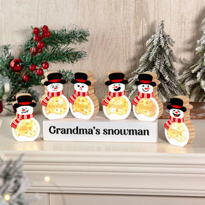 Snowmen Family - Gift For Family, Couple, Friends - Personalized Lighted Wooden Snowman